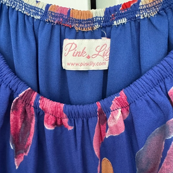 Pink Lily off the shoulder romper - Picture 3 of 3